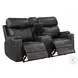Hirah Dark Gray Polish Microfiber Reclining Living Room Set