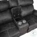 Hirah Dark Gray Polish Microfiber Reclining 75" Loveseat with Console and USB Charging