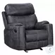Hirah Dark Gray Polish Microfiber Reclining Living Room Set