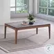 Bevis Engineered Stone and Walnut Rectangular Coffee Table