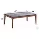 Bevis Engineered Stone and Walnut Rectangular Coffee Table