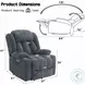 Omarion Blue Chenille Power Recliner with Lift, Heating and Massage