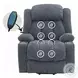 Omarion Blue Chenille Power Recliner with Lift, Heating and Massage
