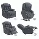 Omarion Blue Power Lift Recliner with Heating Massage and USB Charging