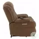 Omarion Brown Polished Microfiber Power Recliner with Lift, Heating and Massage