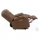 Omarion Brown Polished Microfiber Power Recliner with Lift, Heating and Massage