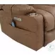 Omarion Brown Polished Microfiber Power Recliner with Lift, Heating and Massage