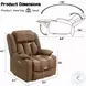 Omarion Brown Polished Microfiber Power Recliner with Lift, Heating and Massage