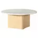Qwin White and Oak Marble Top Occassional Table Set