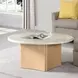 Qwin White and Oak Marble Top Occassional Table Set