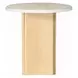 Qwin White and Oak Marble Top Occassional Table Set