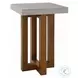 Keven Faux Concrete Top and Walnut Square End Table