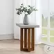 Keven Faux Concrete Top and Walnut Square End Table