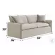 Upendo Beige Linen Living Room Set with 2 Pillows