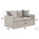 Upendo Beige Linen 64" Loveseat with 2 Pillows