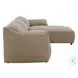 Veata Light Brown Suede Sectional Sofa