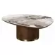 Willene Beige and Dark Oak Free Form Ceramic Top Occassional Table Set