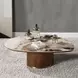 Willene Beige and Dark Oak Free Form Ceramic Top Occassional Table Set