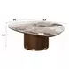 Willene Beige and Dark Oak Free Form Ceramic Top Cocktail Table