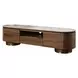 Willene White and Dark Oak 71" Ceramic Top TV Stand