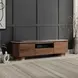Willene White and Dark Oak 71" Ceramic Top TV Stand