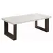 Edwyn White and Espresso Marble Top Occassional Table Set