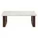 Edwyn White and Espresso Marble Top Occassional Table Set