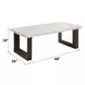 Edwyn White and Espresso Rectangular Marble Top Cocktail Table