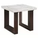 Edwyn White and Espresso Marble Top Occassional Table Set