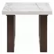 Edwyn White and Espresso Square Marble Top End Table