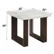 Edwyn White and Espresso Square Marble Top End Table