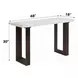 Edwyn White and Espresso Rectangular Marble Top Sofa Table