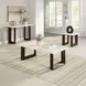 Edwyn White and Espresso Rectangular Marble Top Sofa Table