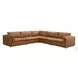 Brighton Brown Top Grain Leather Modular Sectional with Wedge