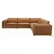Brighton Brown Top Grain Leather Modular Sectional with Wedge