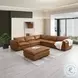 Brighton Brown Top Grain Leather Modular Sectional with Wedge