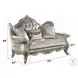 Libertee Beige Fabric and Champagne 70" Loveseat with 3 Pillows
