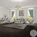 Libertee Beige Fabric and Champagne 70" Loveseat with 3 Pillows