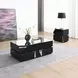 Drisana Black Rectangular Glass Top End Table