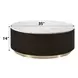 Clayten White and Espresso Round Marble Top Cocktail Table