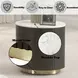 Clayten White and Espresso Round Marble Top End Table