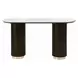 Clayten White and Espresso Marble Top Occassional Table Set