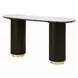 Clayten White and Espresso Oval Marble Top Sofa Table