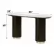 Clayten White and Espresso Oval Marble Top Sofa Table