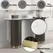 Clayten White and Espresso Oval Marble Top Sofa Table