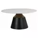 Jaramillo White and Black Round Marble Top Cocktail Table