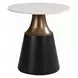 Jaramillo White and Black Round Marble Top End Table