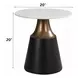 Jaramillo White and Black Round Marble Top End Table