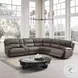 Kantu Brown Synthetic Leather Reclining Sectional Sofa