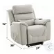 Marsha Light Gray Silicone Synthetic Leather Power Recliner with Lift and Massage